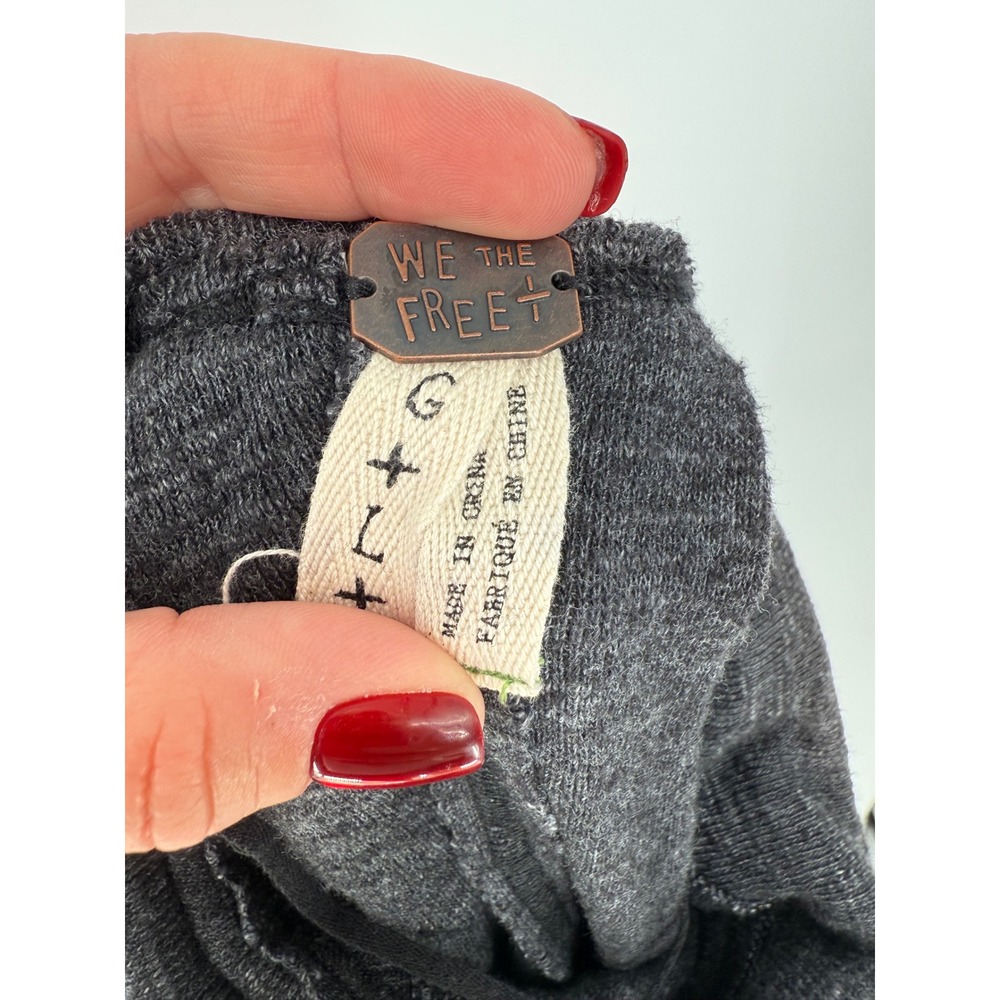 We The Free People Thermal Knit Tunic Top Pullover Long Sleeve Gray - Picture 3 of 11